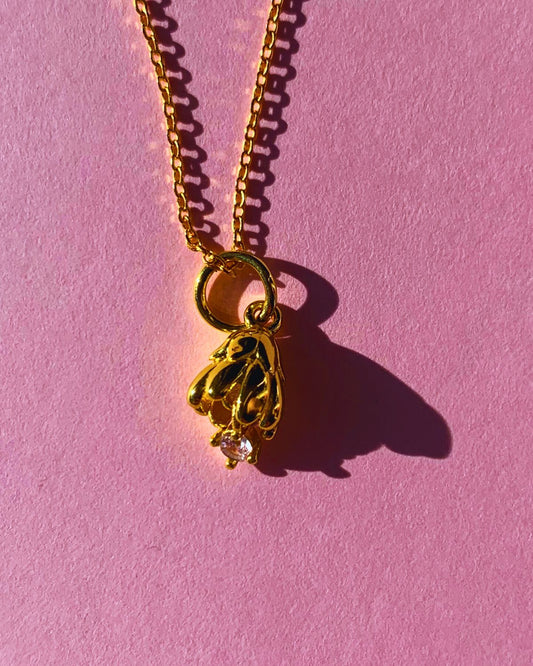 Meadow Necklace Charm Gold Vermeil flat lay close