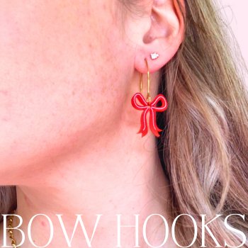 Berry Bow Hook Earrings PinkEarringsConiifer Design Studio Jewellery