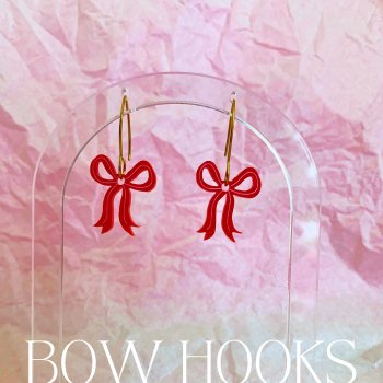 Berry Bow Hook Earrings RedEarringsConiifer Design Studio Jewellery