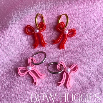 Berry Bow Pink HuggiesEarringsConiifer Design Studio Jewellery