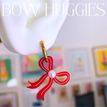 Berry Bow Red HuggiesEarringsConiifer Design Studio Jewellery