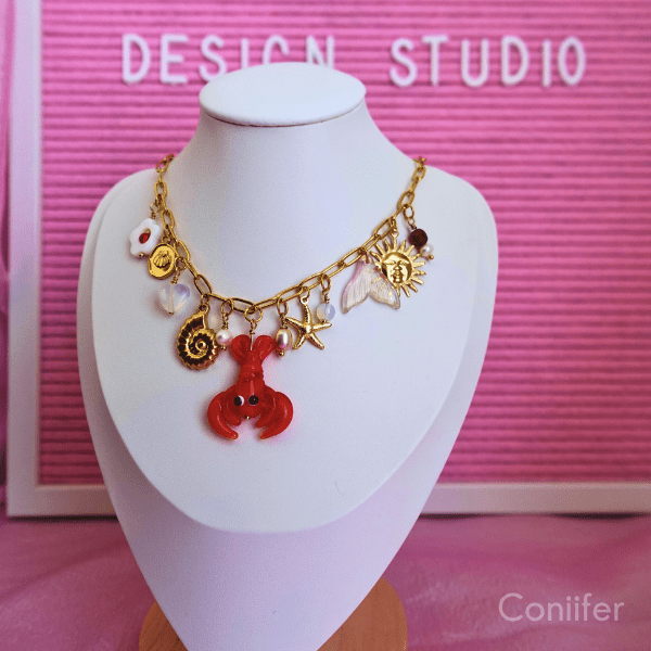 Charm Necklace Gold Toggle Chain LOBSTER - Ready to ShipNecklaceConiifer Design Studio Jewellery