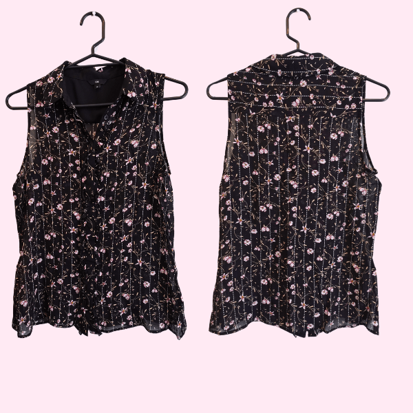 CUE Sleeveless Black Floral Top | 10TopConiifer Design Studio Jewellery