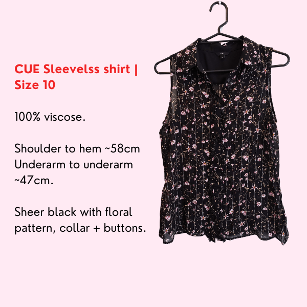 CUE Sleeveless Black Floral Top | 10TopConiifer Design Studio Jewellery