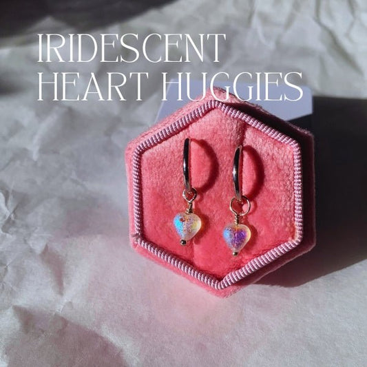 Iridescent Heart HuggiesEarringsConiifer Design Studio Jewellery