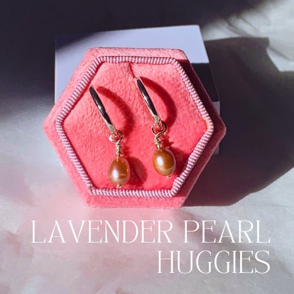 Pearl Huggies - LavenderEarringsConiifer Design Studio Jewellery