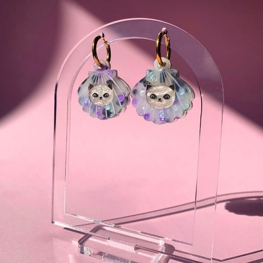 Purrfect Pearl Shell-Cat EarringsEarringsConiifer Design Studio Jewellery