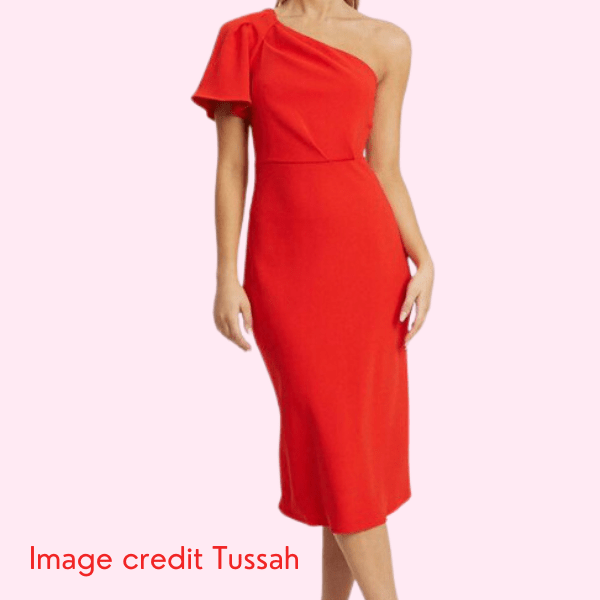 Tussah Hot Orange One Shoulder Midi DressDressConiifer Design Studio Jewellery