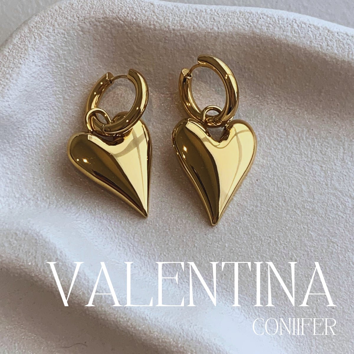 VALENTINA HEART HUGGIES | GOLDEarringsConiifer Design Studio Jewellery