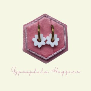 Gypsophila Huggies - White FlowerEarringsConiifer Design Studio