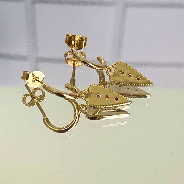 Heart Hoop Earrings Earrings Coniifer Design Studio. Gold heart hoops with stud back. Valentine's Day Gift